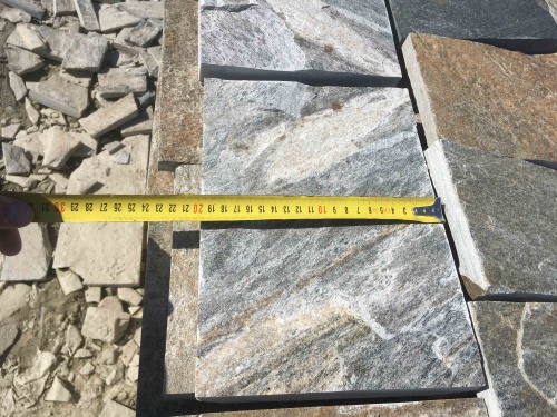 Плитка пилёная златолит Уральский для цоколя, отмостки купить в Томске